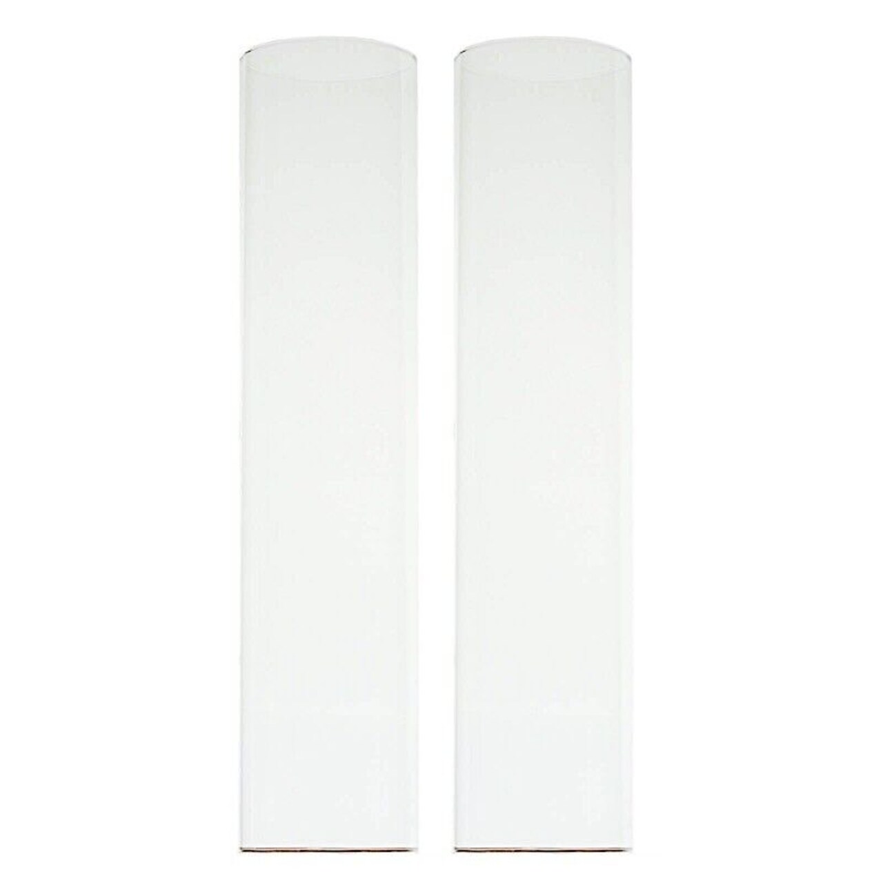 2 Clear 18 in Open End Cylinder Glass Hurricane CANDLE SHADES